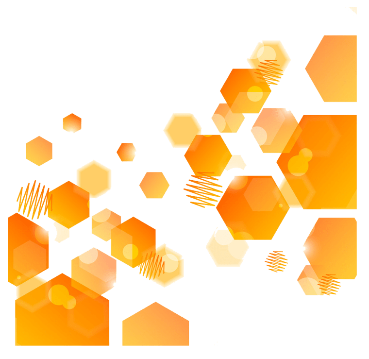 Abstract art Orange Hexagon background png image