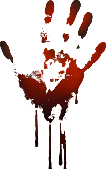 Blood hand fingerprint background png image