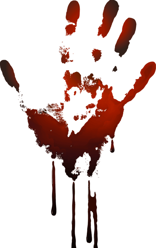 Blood hand fingerprint background png image