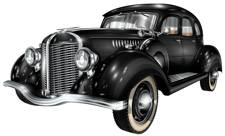 Black Color Classic Car, Antique car, Old Stylish Car