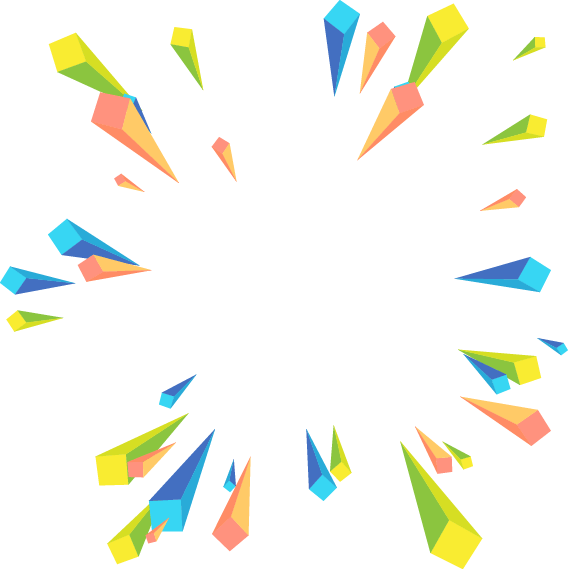 Colorful abstract geometric radial perspective