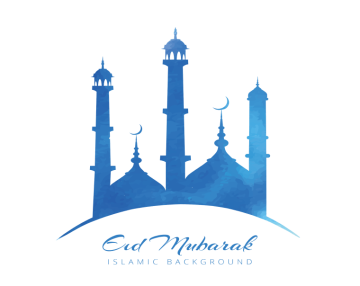 Eid Mubarak blue color Islamic background png image
