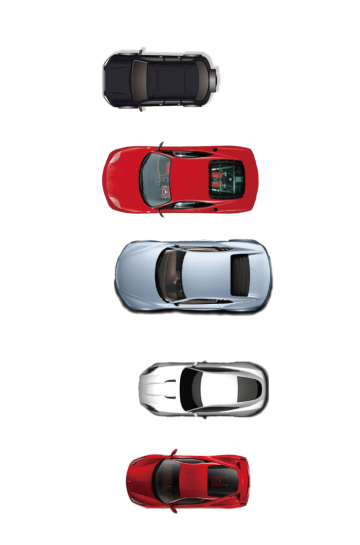 Five cars illustration, Car, Car top view, five cars png