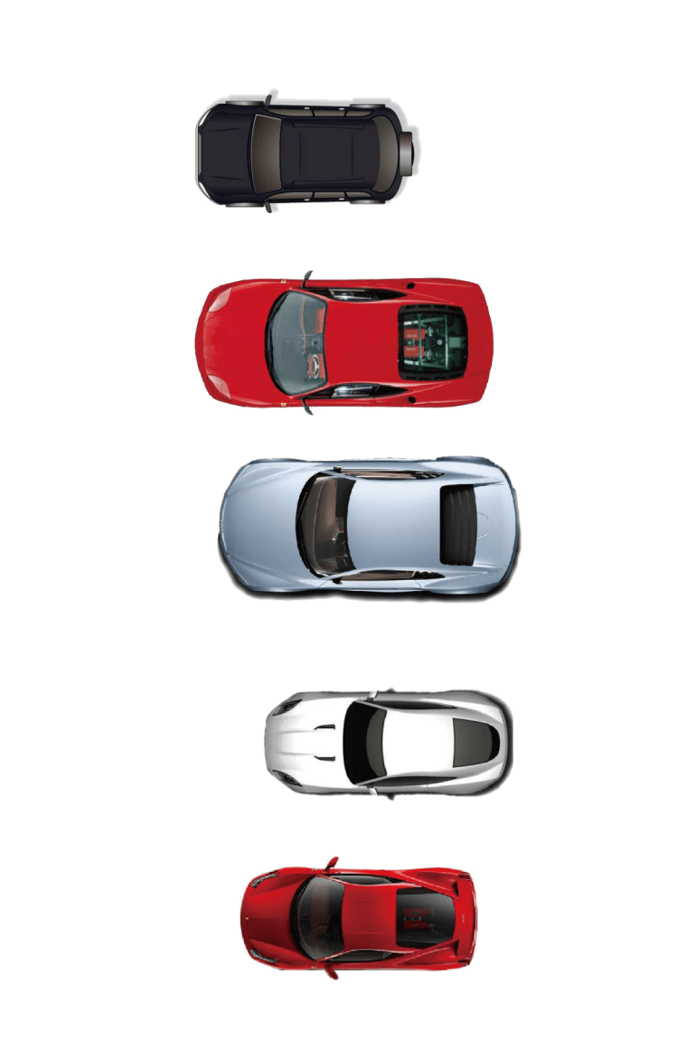Five cars illustration, Car, Car top view, five cars png