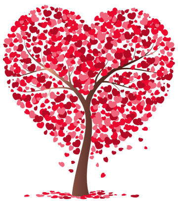 Heart Tree, pink and red heart tree illustration, love tree
