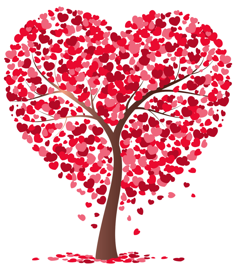 Heart Tree, pink and red heart tree illustration, love tree