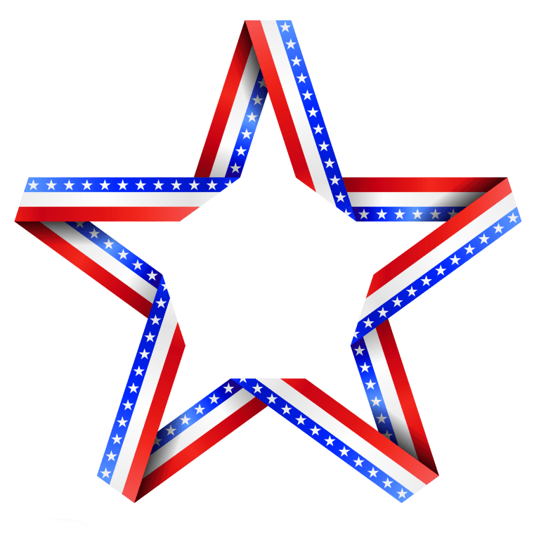 American Star Decor, red, white, and blue star, flag png