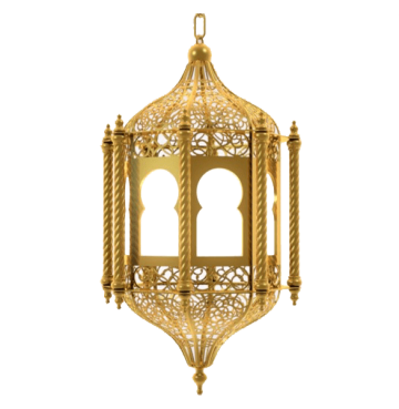 Islamic brass-colored lamps background png image