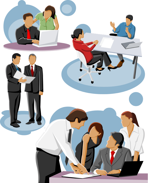 People working illsutration, Icon, Business people talking