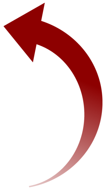 Red Color Arrow, Red Curved Arrow, Upper View Arrow