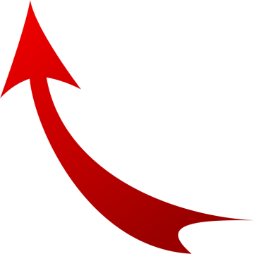Red arrow illustration, Upper direction curved arrow