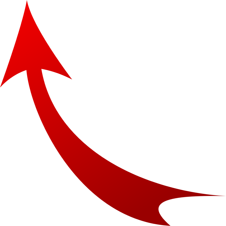 Red arrow illustration, Upper direction curved arrow