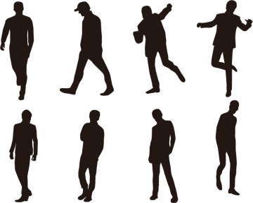 Silhouette of people, Silhouette, Shadow of people png