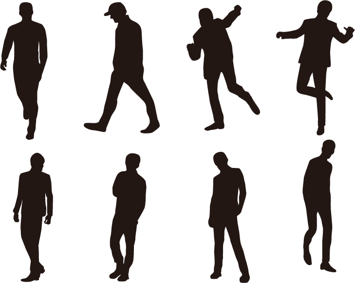 Silhouette of people, Silhouette, Shadow of people png