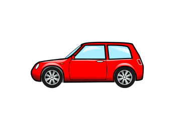 Red Color Cartoon Car, Art a simple child car png