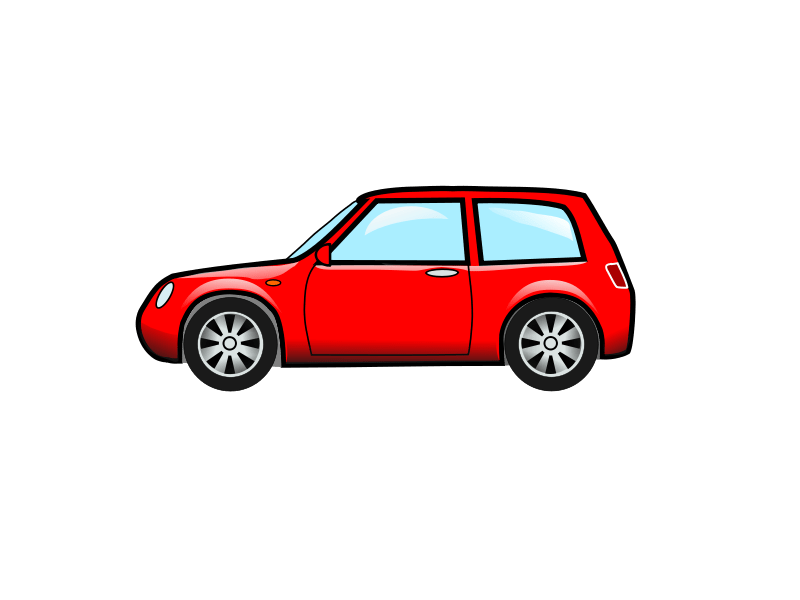 Red Color Cartoon Car, Art a simple child car png