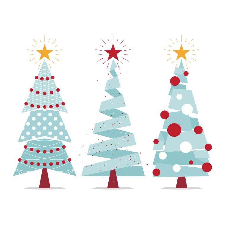 Winter Christmas trees, Christmas decoration