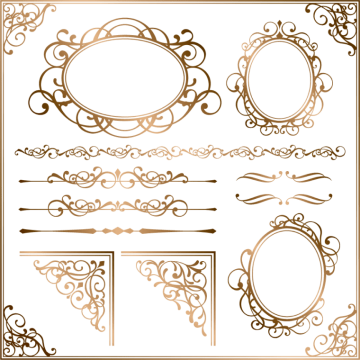 gold color ornament frame Euclidean background png