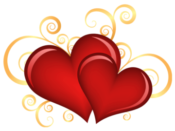 Two red hearts, love, dating, romantic PNG Transparent background free for Valentine’s Day and wedding designs