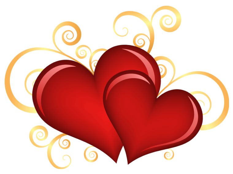 Two red hearts, love, dating, romantic PNG Transparent background free for Valentine’s Day and wedding designs