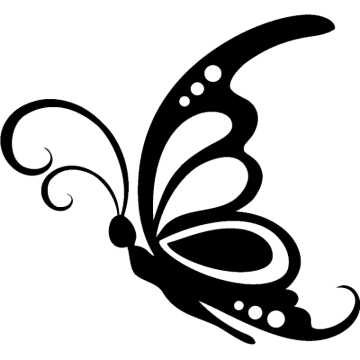 Butterfly silhouette art, black color butterfly, monochrome