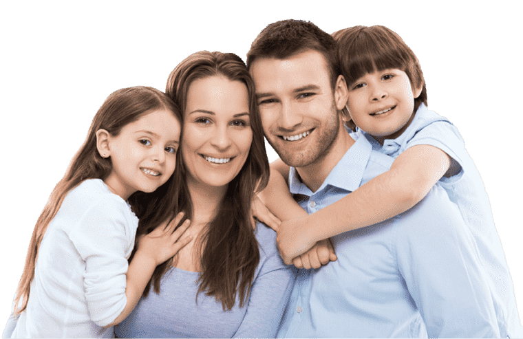 Cosmetic dentistry family smile, happy family