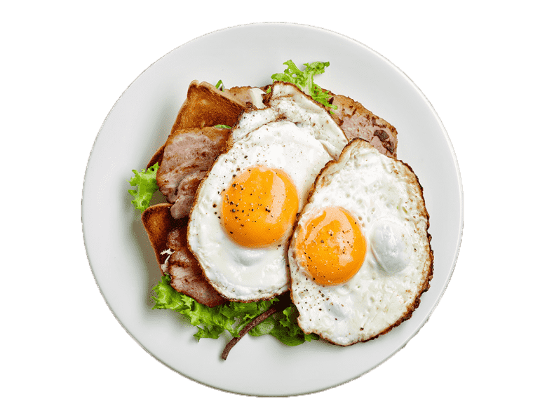 Egg fry food, fried food, egg boiled with vegetable carry