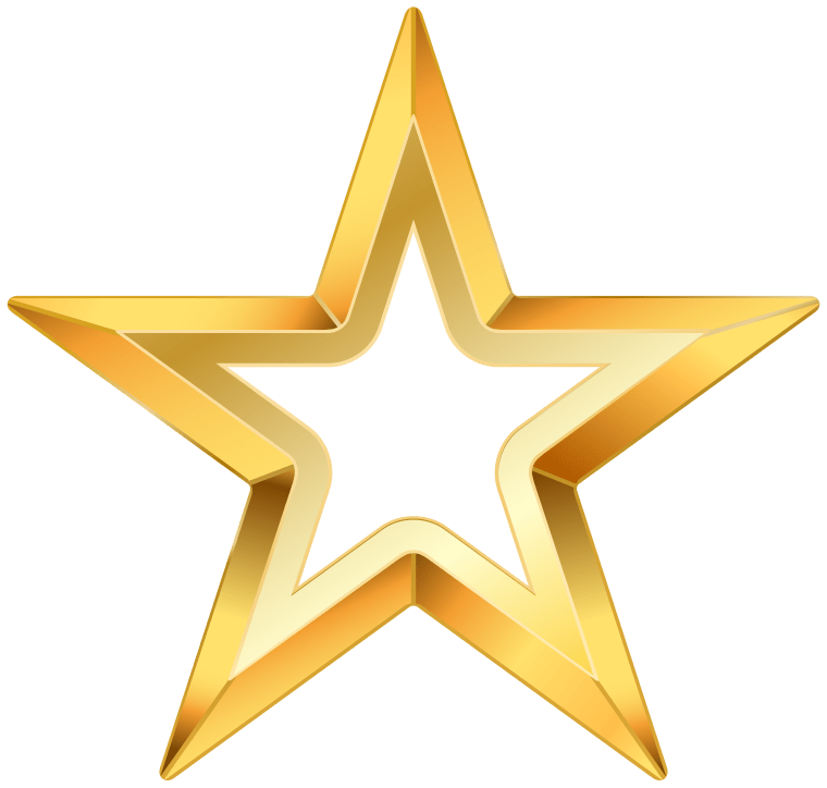 Outline Gold Star background png image