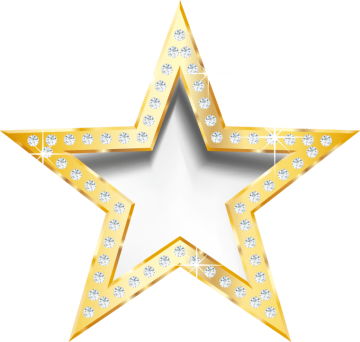 Gold diamond trim perspective stars background png
