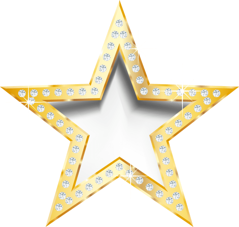 Gold diamond trim perspective stars background png