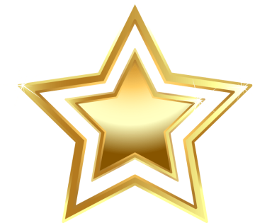 Gold five-pointed star background png image