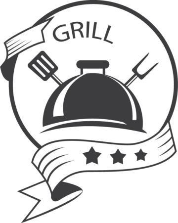 Grill food logo, logo for restaurants food, retro food labels