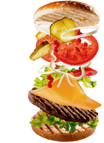 Hamburger hrench fries, chophouse restaurant junk food