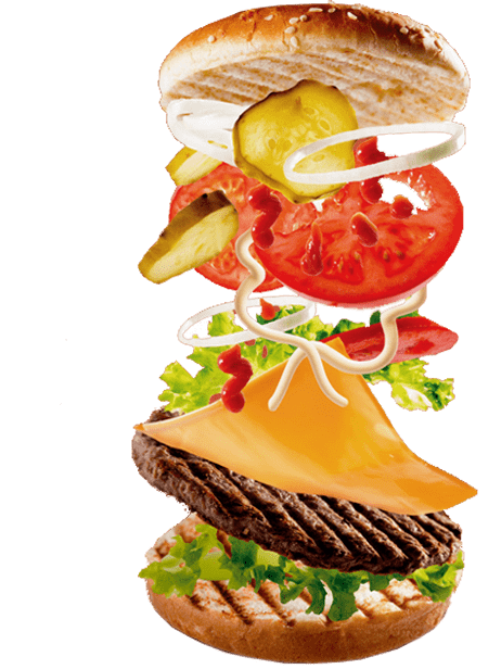 Hamburger hrench fries, chophouse restaurant junk food