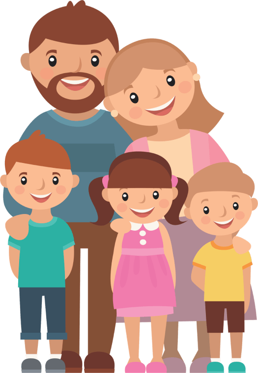 Happy family cartoon image by Photoshop, family photo