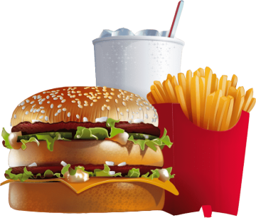 Illustration drawing hamburger food with drinks image