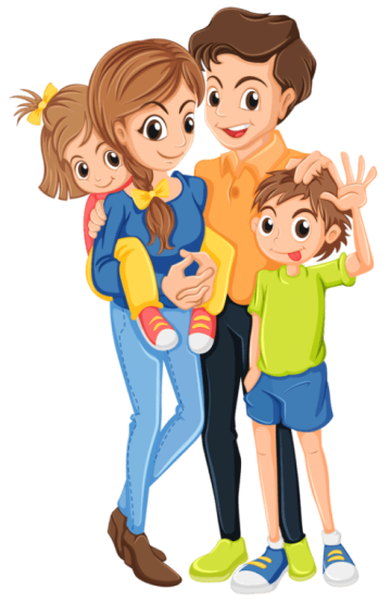 Illustration worked by family cartoon photo png