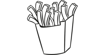 Potato french fries art by illustartion, hamburger junk food