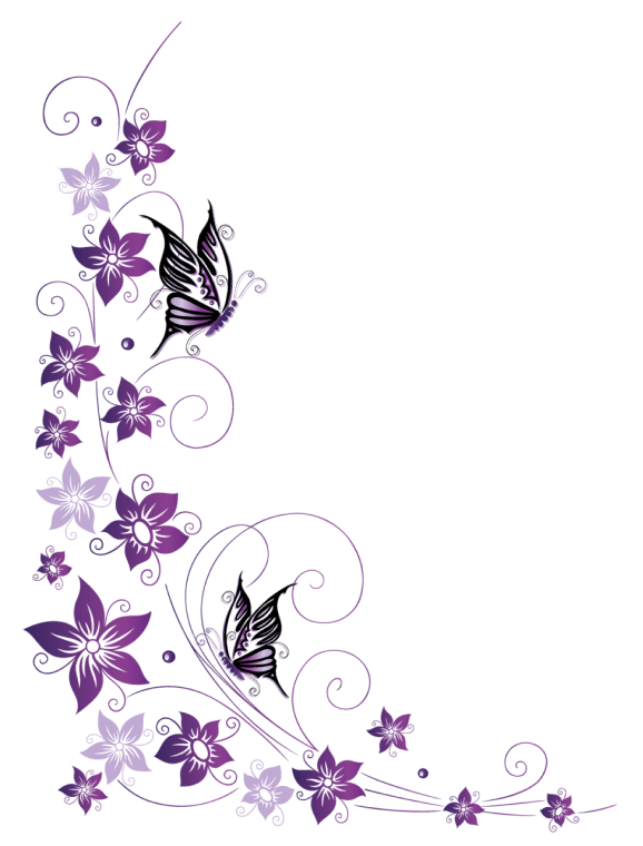Purple color flower with butterfly, butterfly, purple butterfly