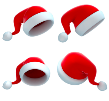 Santa Claus hats 3D graphics background png image