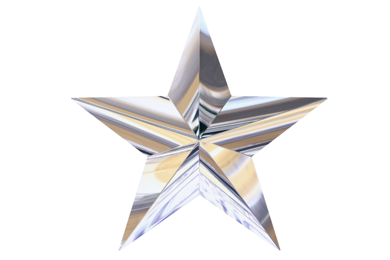 Silver Star 3D Graphics background png image