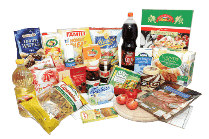 Supermall market junk food, natural food for diet