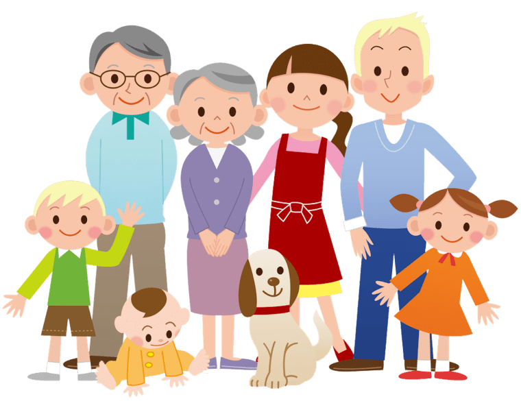 The family cartoon image worked by illustration