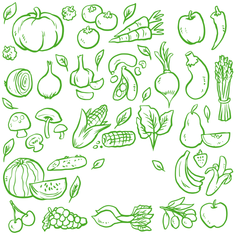 Vegetable green food make by illustration software