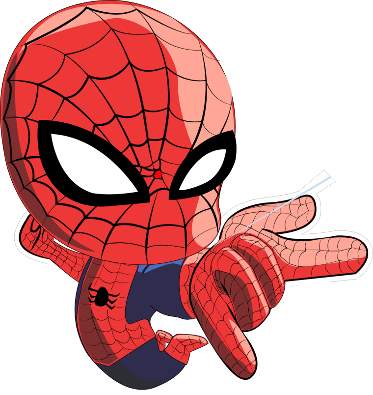child Spider-Man chibi background png image