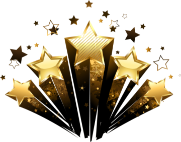 Floating golden stars background png image