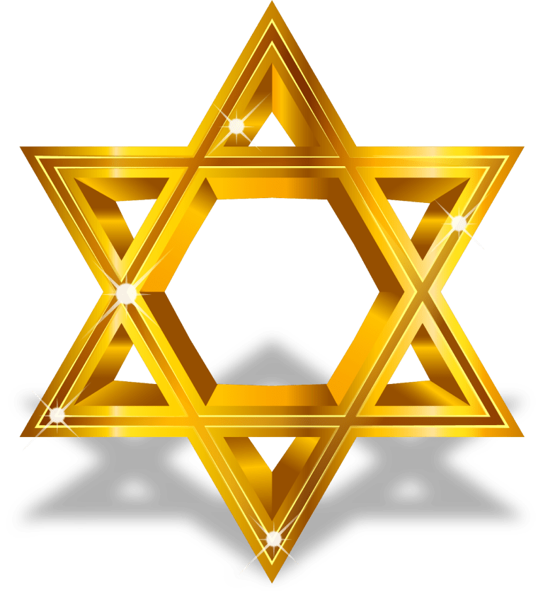 gold Star of David background png image