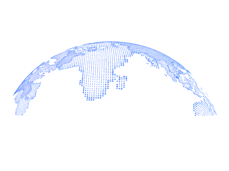 3d earth model dotted map draw by illustration