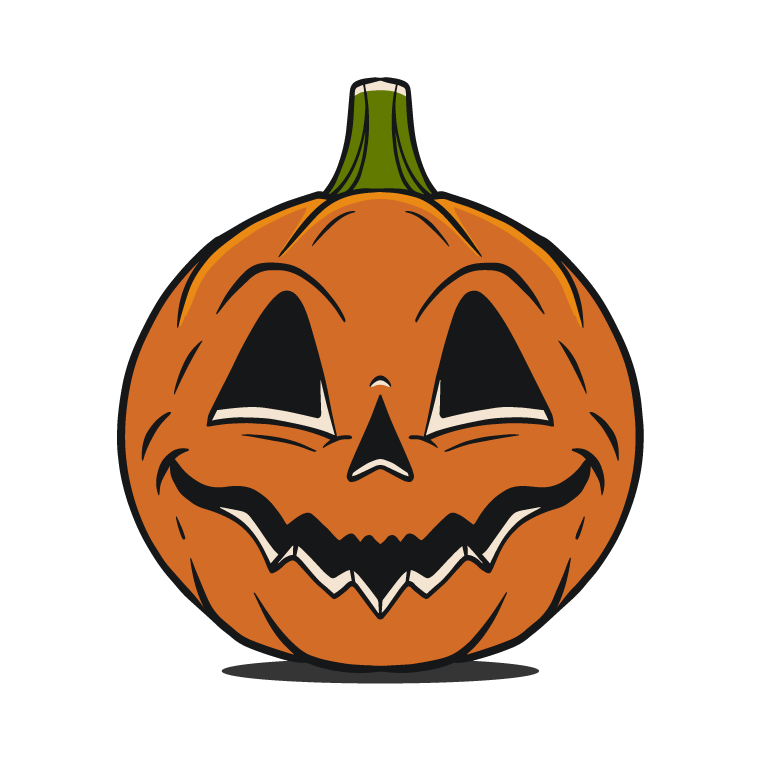 Halloween pumpkin cartoon with happiness