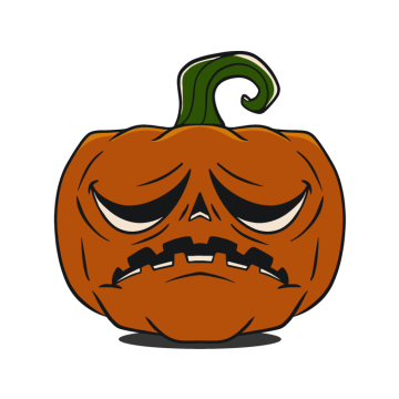 Halloween pumpkin cartoon with sadness